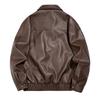 Tooling locomotive style new men's leather jacket pu American retro old money style couple casual leather jacket
