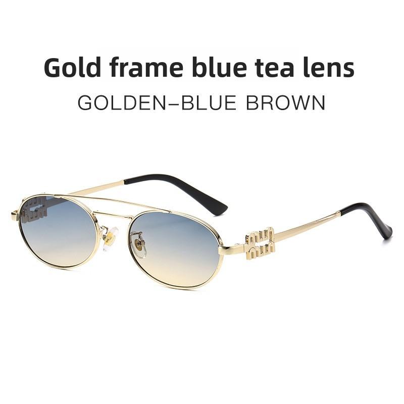 Euro Retro Oval Sunglasses With Uv400 Protection For Fashionable Sunwear And Outdoor Activities