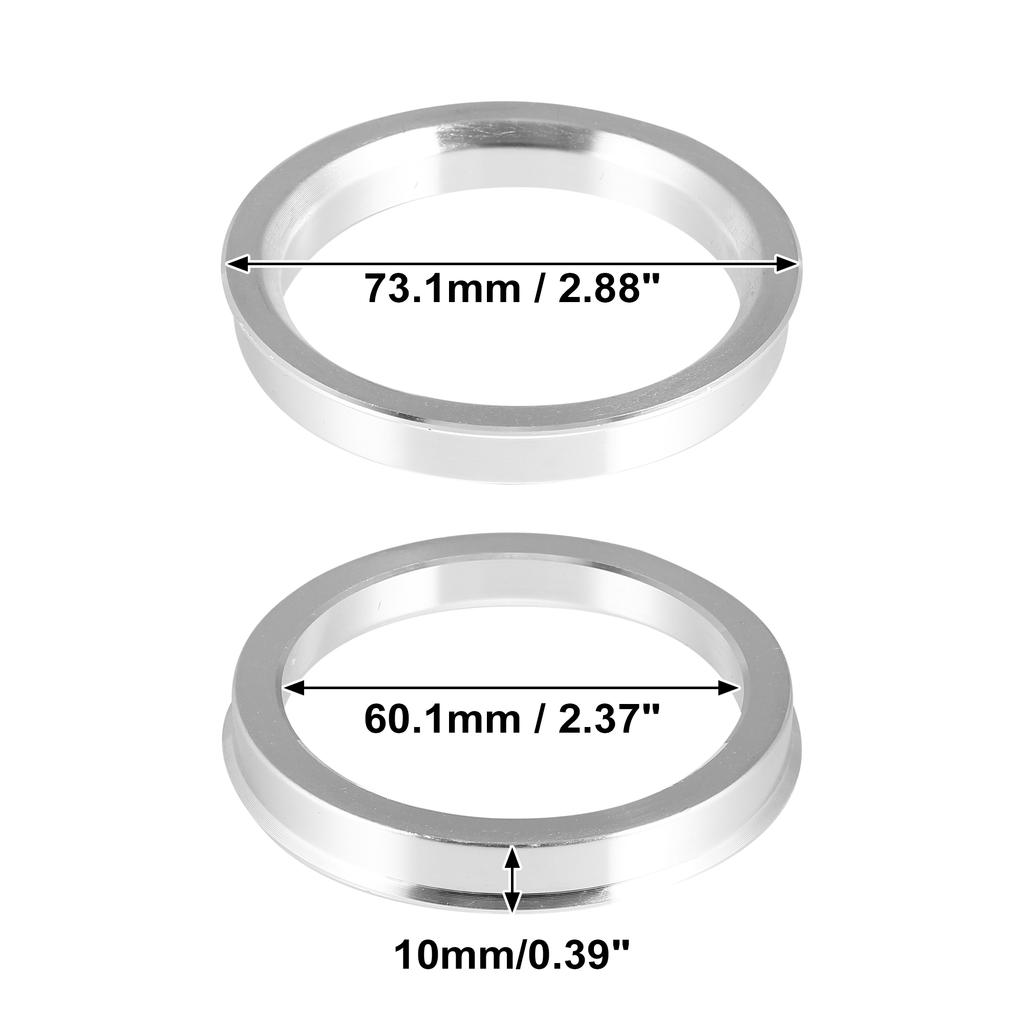 X Autohaux 2pcs OD 60.1 73.1 72.6mm To ID 57.1 56.1 64.1mm Aluminium Alloy Car Hub Centric Rings Wheel Bore Center Spacer Valve Stems 1