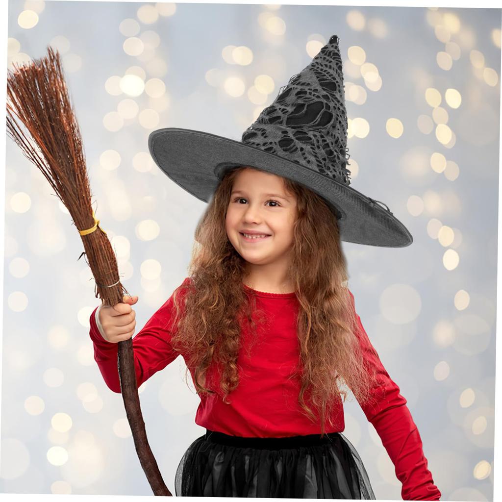 Halloween Hat Party Decorations Curved-Corner Tulle Pumpkin Print Hat Halloween Decorations Halloween Hats Halloween Props