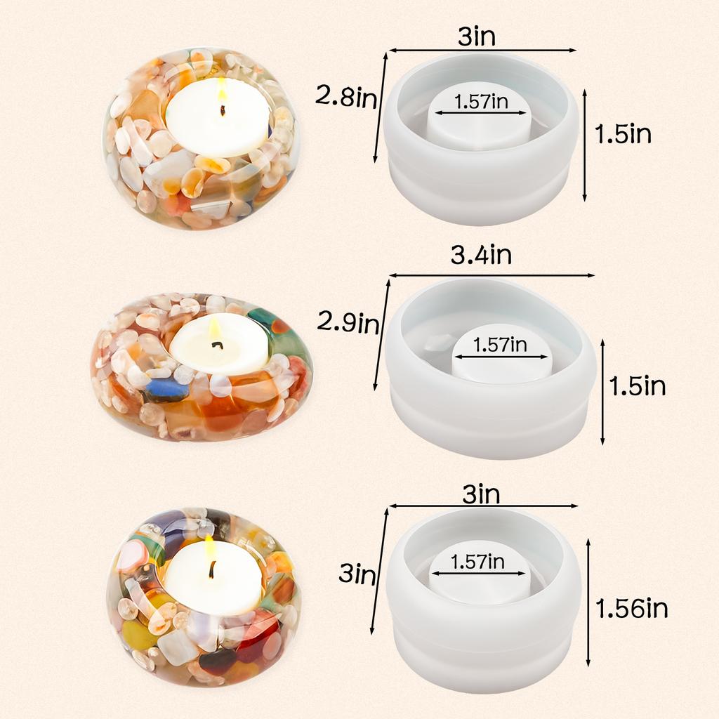 3D Candlestick Concrete Silicone Molds Irregular Stone Shape Candle Holder Ornaments Cement Plaster Resin Craft Mould Home Decor