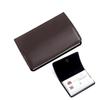 Business Card Holder Stainless Steel Magnetic Leather ID Case Corporate Gift for Men Women
