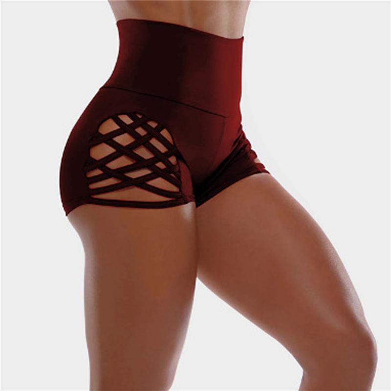 

Women Shorts Leggings High Wasit Hollow-out Workout Safty Panties Sports Fitness Ultra Shorts Gym Wear Good Elastic S