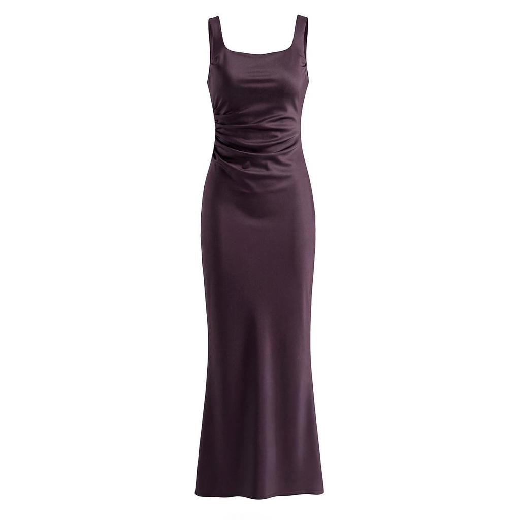 European/American Satin Spaghetti Strap Classic Evening Gown for Women