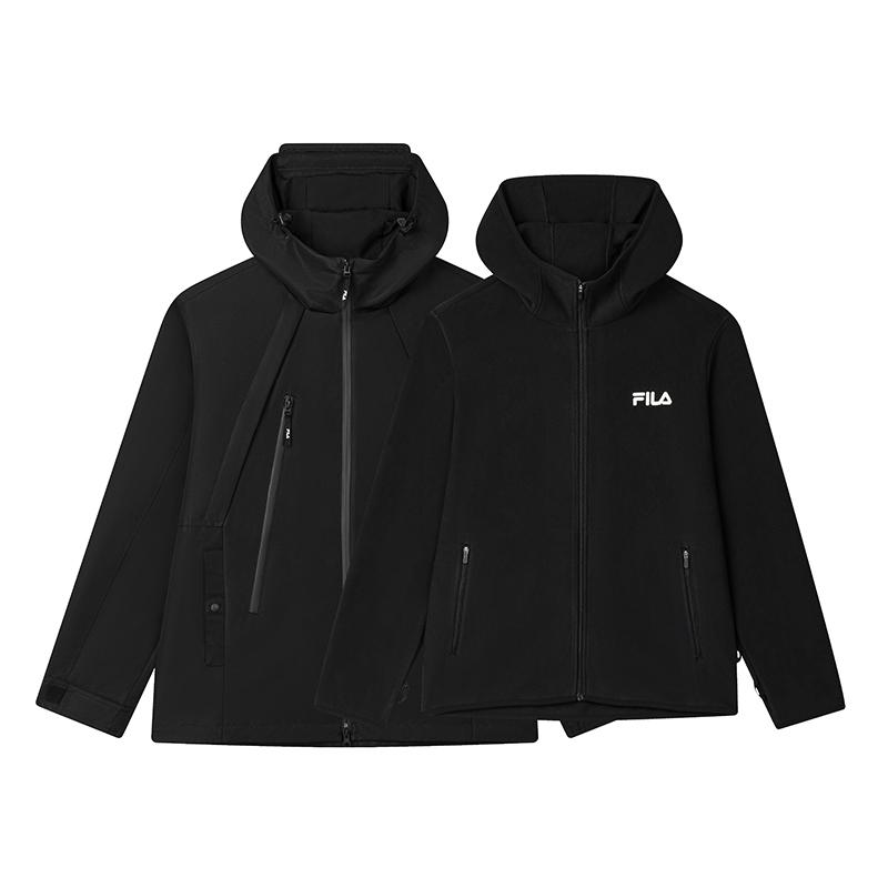 Fila Fashionable Warm Hooded Two-Piece Jacket Men Jackets Black F11M519704FBK
