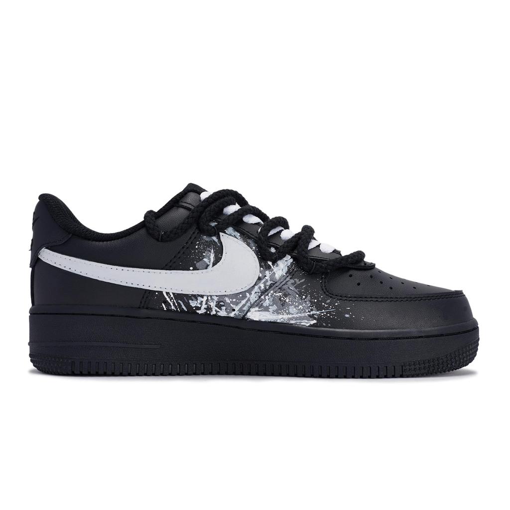 Nike Air Force 1 Slip Resistant Abrasion Resistant Low Top Skateboard Shoes Unisex Black White Gray CW2288-001(Team80-S-BOX)