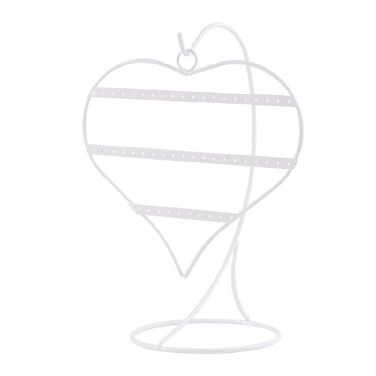 Decorative 50 Hole Heart Shape Iron Jewelry Stand Earring Organizers Desktop Display for Earrings Home Store Presentation