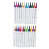 24 Pcs Markers Triangular Rod Hand Painted Water Based Paint Watercolor Pen Double Head Marker Pen
