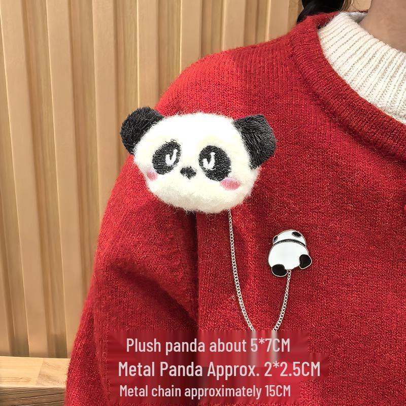 Adorable Red Panda Brooch: Cute Plush Backpack Pin for Students, Couples & Women - Perfect Birthday Gift