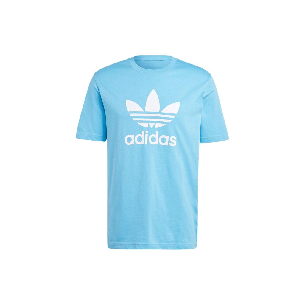 Adidas Originals Adicolor Alphabet Logo Print Crew Neck T-Shirt Men Tops Blue IR7980