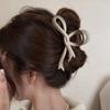 Mizqz Big Matte Side Ribbon Twisted Hair Clip