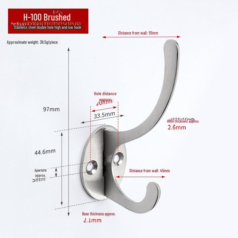 Stainless Steel Mini Single Clothes Hook for Wall
