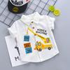 Boys Lightweight Green Cartoon Print Casual Shirt Summer Stylish Top