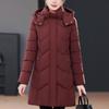Middle Age Winter Long Coat Female Plus Size Parkas Hooded Elegant Thick Warm Woman Jackets