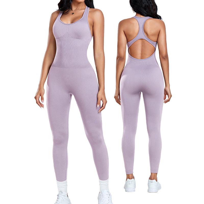Women's Autumn/Winter Yoga Jumpsuit - Peach Butt, One-Piece Fitness Suit