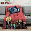 Metal Family 2D Flat Pattern Flannel Blanket High Quality All Seasons Warmth and Comfort Perfect for Christmas Gifts.DMT0925396