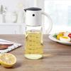 VKCHEF Drip-Free Glass Oil Bottle and Soy Sauce Dispenser, One-Handed, for Condiments, Dressings, Soy Sauce, Vinegar, and Oil, 300ml Capacity, White,