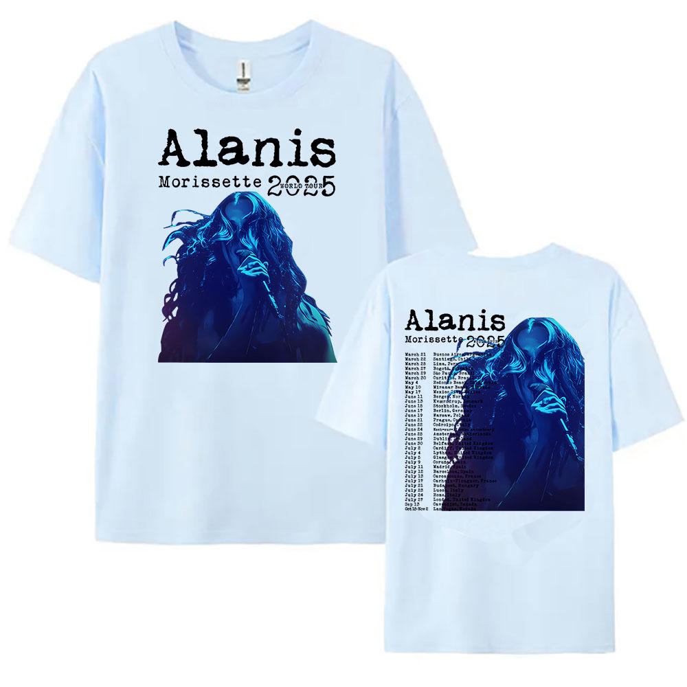 Alanis Morissette 2025 World Tour T-shirt Short Sleeve O-neck Women/Men Tshirts Streetwear Hip Hop Unisex Tees Cotton Tops