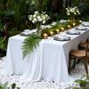 French Style White Tablecloth For Meetings With Waterproof Fabric And Antibacterial Coating For Hotel Decor