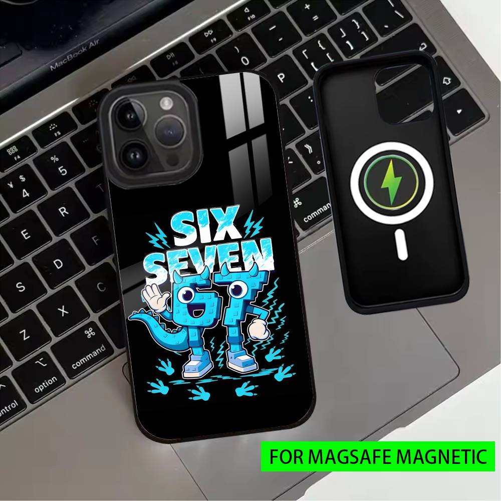 S-Six SS S-Seven 67 Phone Case For iPhone17,16,15,14,13,12,11 Plus,Pro Magnetic with Magsafe Wireless Charging