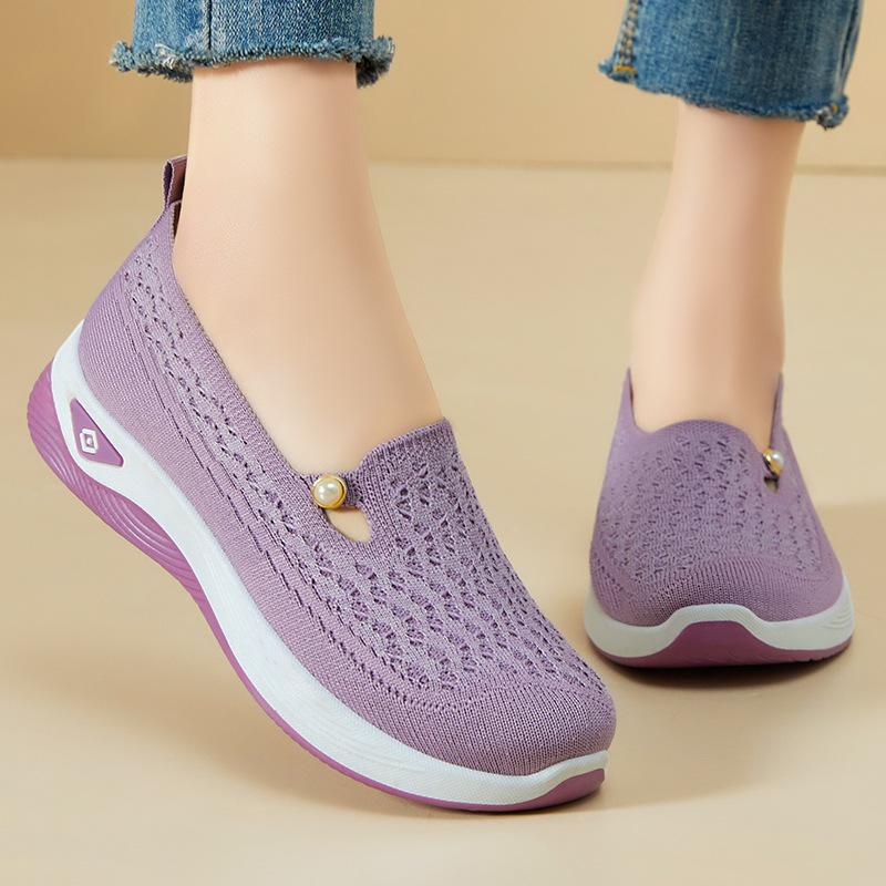 Shoes for Women's Summer Casual Women's Shoes Temu Soft Sole Lightweight Single Shoes for Women's Elderly Shoes Breathable Mother's Shoes
