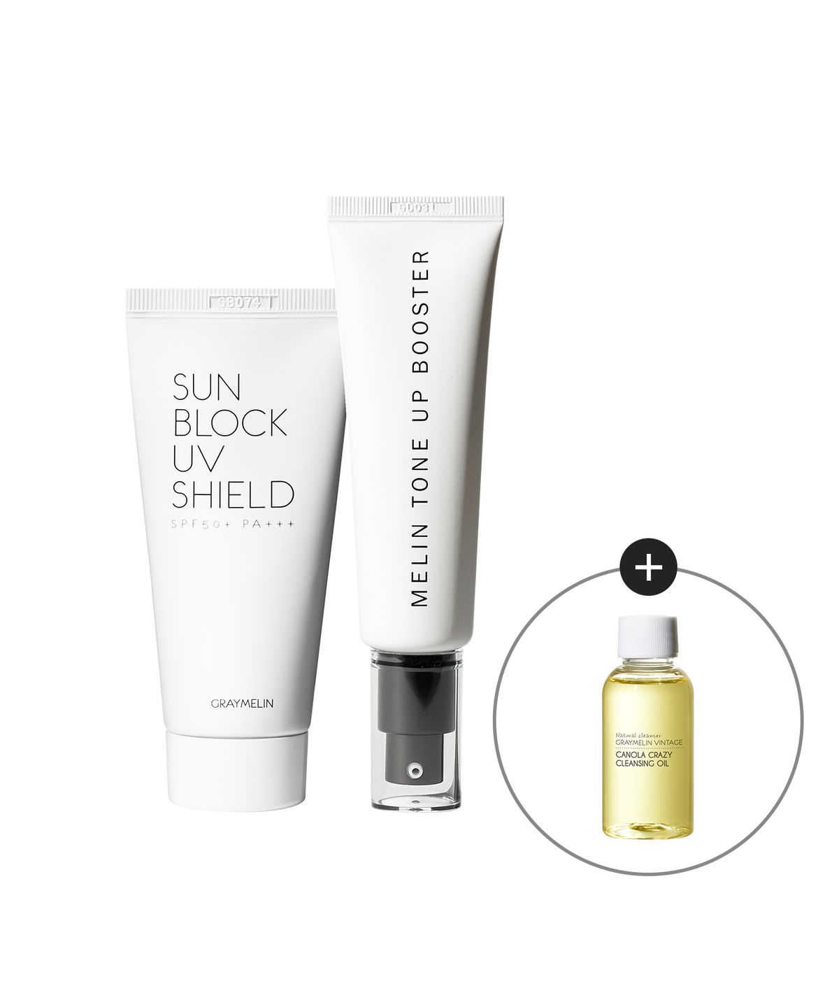 [SET][Free Canola Oil 50ml][Whitening/Wrinkle Improvement Functional] Tone-Up Booster 50ml + Sunblock UV Shield (SPF50+/PA+++) 50ml