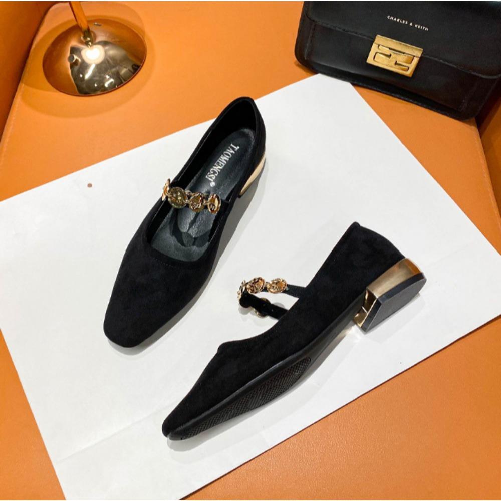 Fashion Pumps Women 2025 Spring/Autumn Square Toe Small Gold Coin Flat Mary Jane Shoes New Multi Treasure Shoe Commuting Women's Shoes