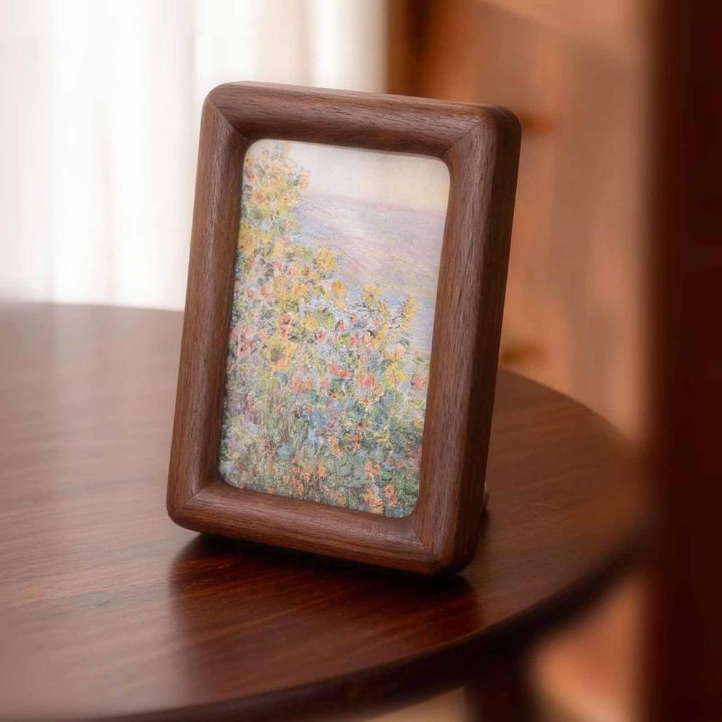 Picture Frame Wood Ornament Picture Display Frame for Cabinet Fridge Kitchen Desktop Photo Display Home Decoration Artwork