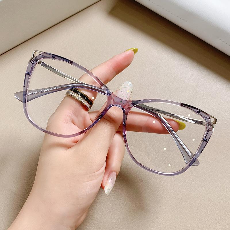 Fashion Luxury Cat Eye Glasses for Women Men Vintage Eye Protection Glasses Optical Computer Goggles Big Frame Eyeglasses