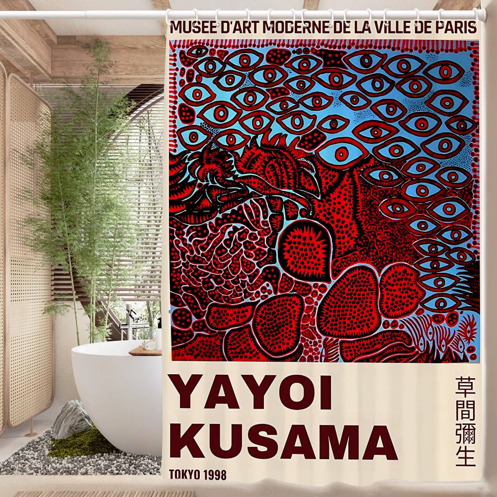 Yayoi Kusama Menas Vonios Dušo Užuolaida Apsauganti Sienelė Dušo Užuolaida Greitai Džiūstanti Gali Būti Šveičiama Šviesiai Nepermatoma Vonios