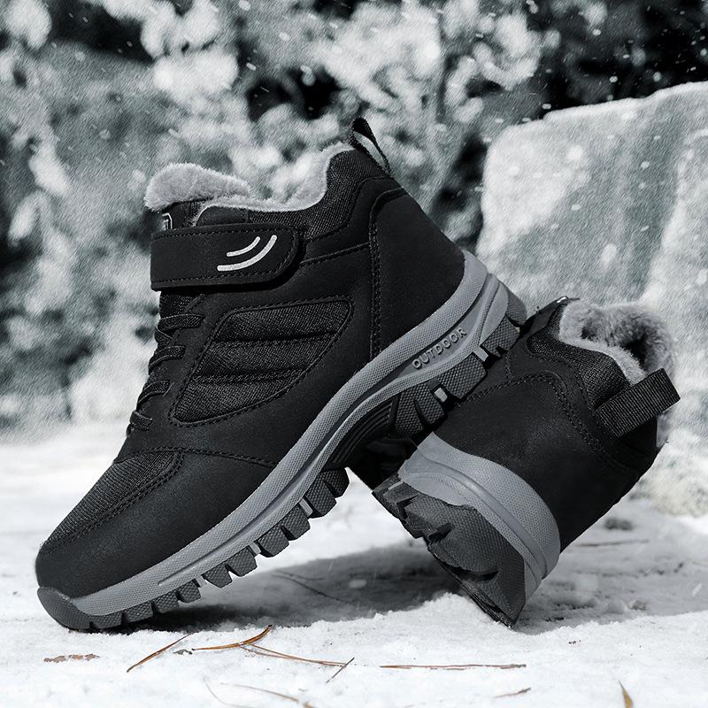 Elderly Shoes Men's Autumn and Winter Velvet High-top Warm Cotton Shoes Women's Middle-aged and Elderly Non-slip Walking Shoes Dad Shoes Mom Shoes