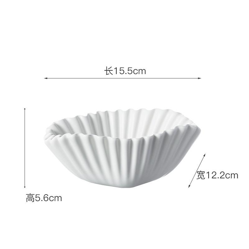 Wave Art Pleated Ceramic Bowl, Irregular Tableware, Fruit Plate, Soup Bowl, Salad Bowl, Snacks, Small Accessories, Kitchenware