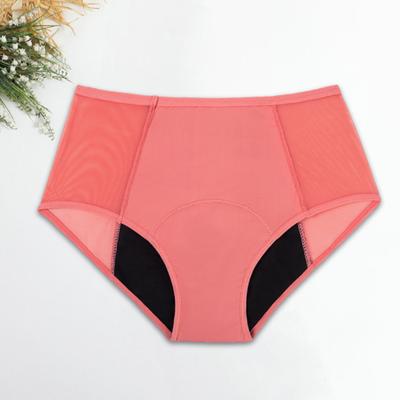 Mutandine da Donna a Vita Alta a Quattro Strati Taglie Forti Sollevaglute Patchwork in Rete Elastico Periodo Anti-perdite Slip Mutandine Mestruali Intimo Femminile