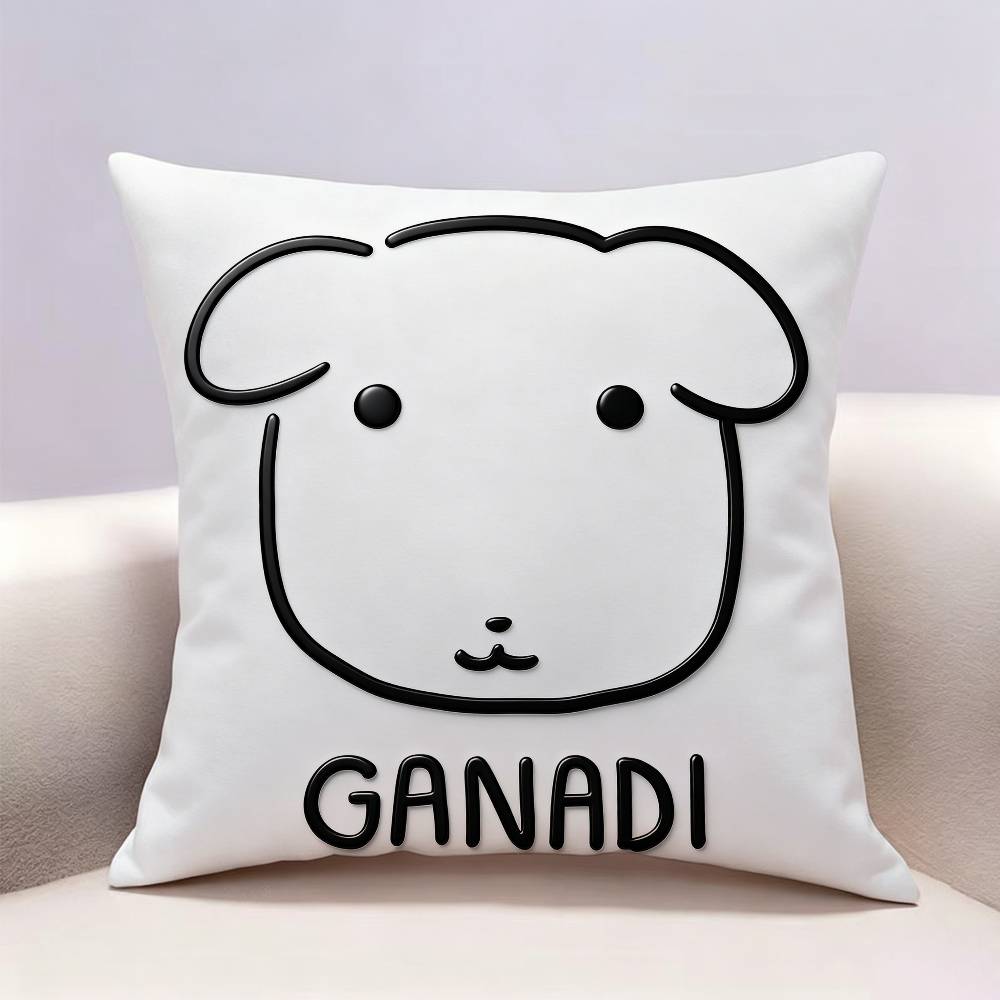 Cute Dog Ganadi Doublesided print Pillow Case Pattern Printed Pillowcase For Living Room Sofa Cushion Cover