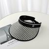 Summer Straw Hat for Women Foldable Empty Top Sun Hat Outdoor Beach Running Bicycle Wide Brim Female Sunscreen Visor Casual Cap