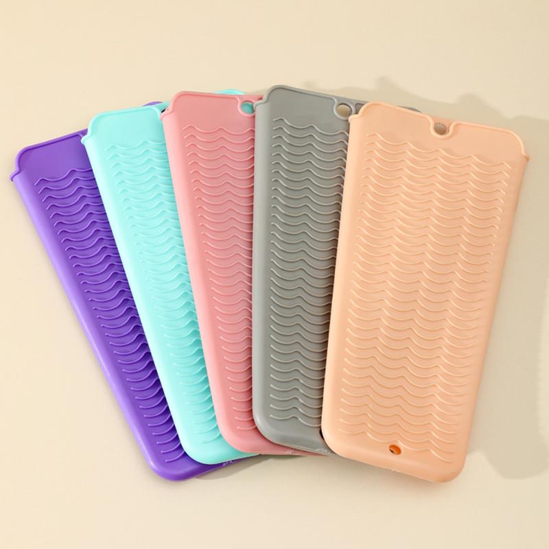 Silicone Hair Curling Wand Cover Hair Straightener Storage Bag Hairdressing Curling Iron Insulation Mat Heat Resistant Pouch