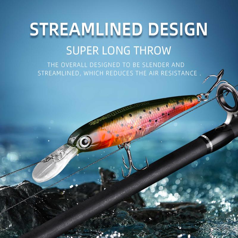 Bearking Model 61mm 4.6g Professional Quality Fixed Weight Fishing Lures Minnow Crank Artificial Bait Tackle