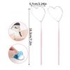 1pc False Eyelashes Mirror Connected To Eyelash Inspection Mirror Heart Shaped Long Handle Magnifying Cosmetic Tool
