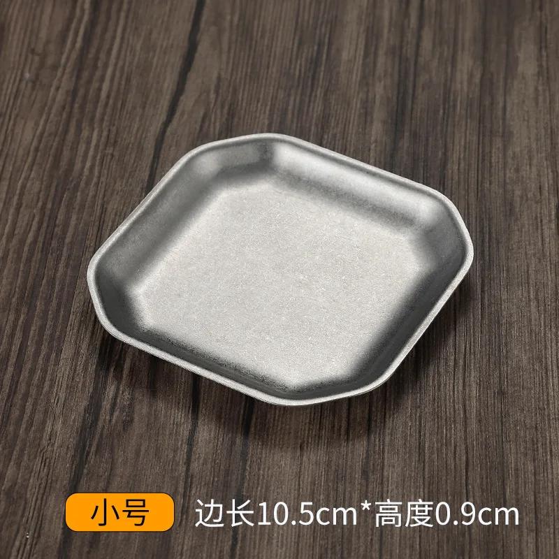 

Снежинка серая ретро нержавеющая сталь восьмиугольная тарелка квадратная тарелка для закусок кимчи плевок кость блюдо с плоским дном