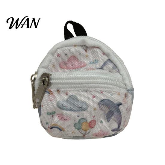 Small Zipper Pouch Mini Backpack Coin Purse, Scratch Resistant Zippered Compartment Doll Accessory Keychain Bag, Waterproof Oxford Cloth Earphone Case