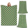 Tan Brown And Green Checkerboard Blankets Flannel Sofa Throw Blanket Portable for Couch Bedding Outdoor Throws Bedspread Quilt