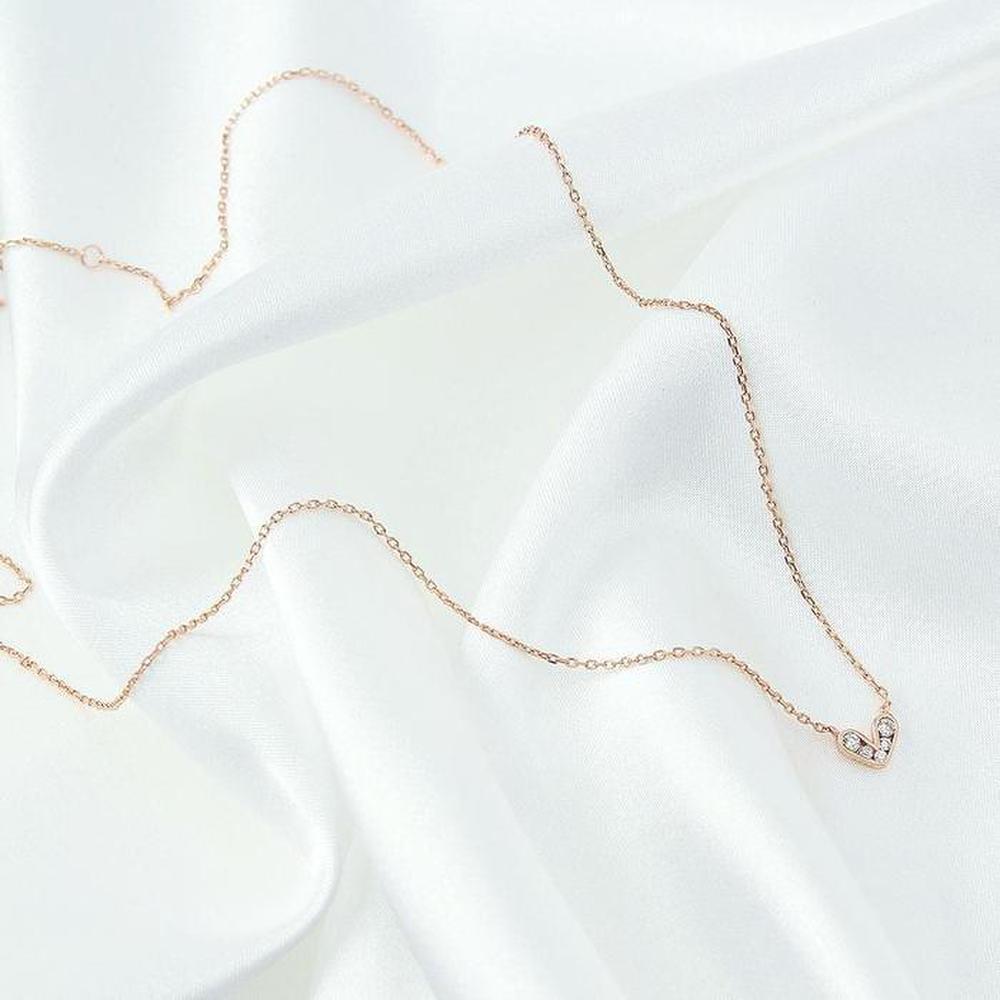 [Onoma] Onm Heart 92.5 Silver Rose Gold Necklace Romantic (37335197)