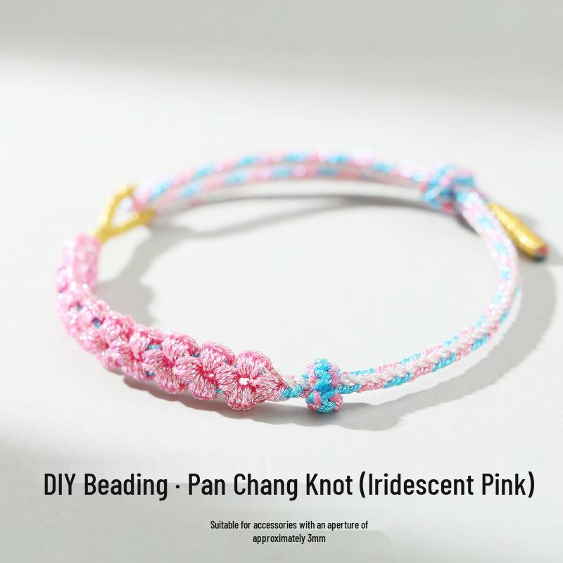 Dragon Boat Festival Peach Blossom Knot Bracelet - Five-Color DIY Beaded Rope for Couples