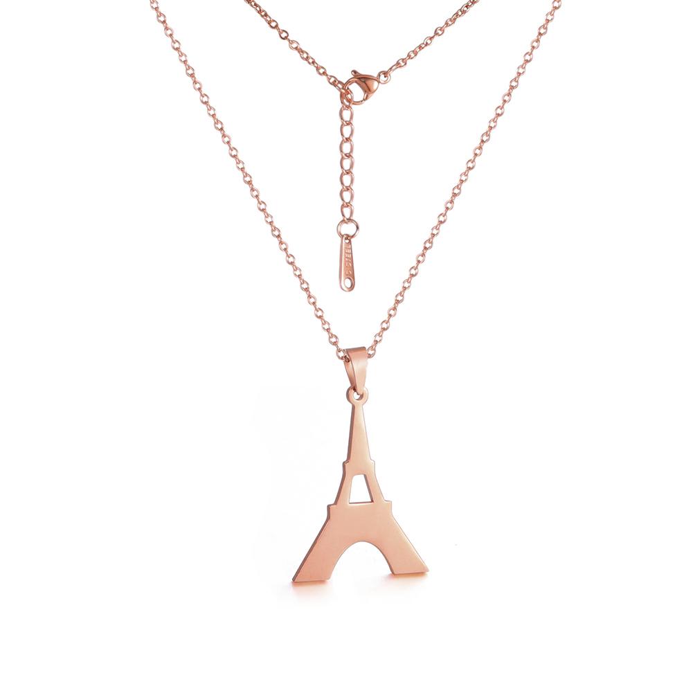 Cazador New France Paris Eiffel Tower Gold Color Pendant Necklaces for Women Stainless Steel Chain on the Neck Jewelry Wholesale
