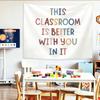 Muted Rainbow Letter Tapestry Wall Hanging Classroom Better With You Inspirational Aesthetic Wall Art Nursery Decor