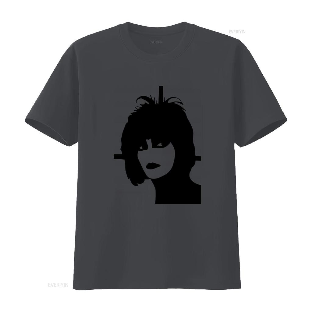 Mens Siouxsie Sioux Silhouette Punk Banshees T Shirt Vintage Washed Top For Everyday Wear Versatile Stylish Designer Clothes