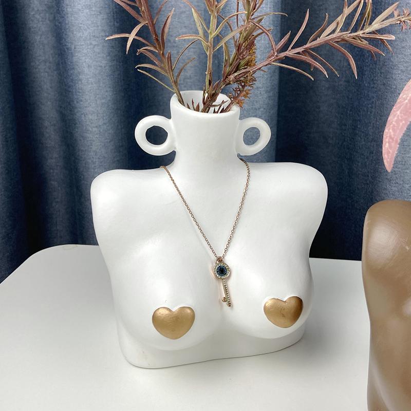 Art Body Vase Ceramic Hydroponic Vase Flower Arrangement Home Decor Desktop Ornaments Garden Decoration