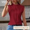 JPNTKY Women's Fashion Casual Sleeveless O Neck Blouses & Shirts