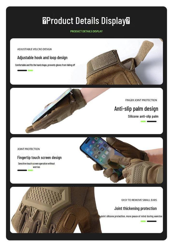 Luvas Táticas Respiráveis Antiderrapantes para Escalada e Treinamento com Compatibilidade para Tela Sensível ao Toque