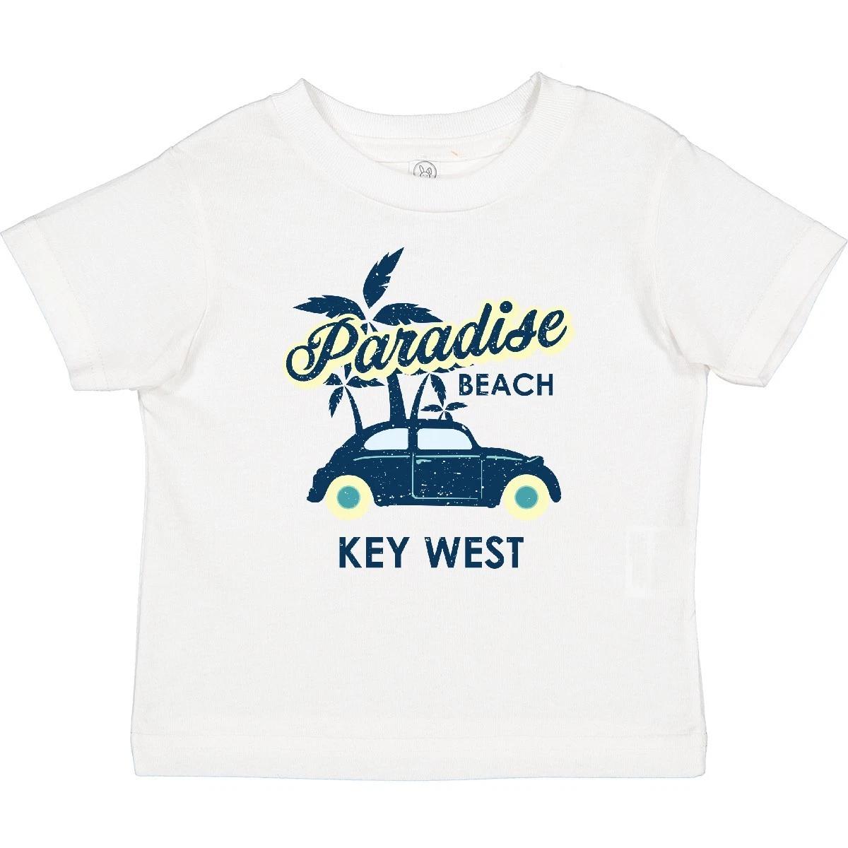 Inktastic Paradise Beach In Key West With Palm Trees And Car Baby T-Shirt Fun 160